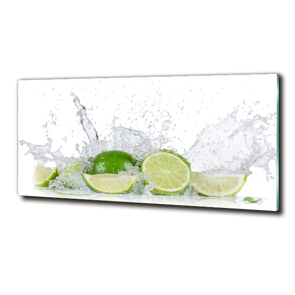 Cuadro de cristal templado moderno horizontal Limas y agua