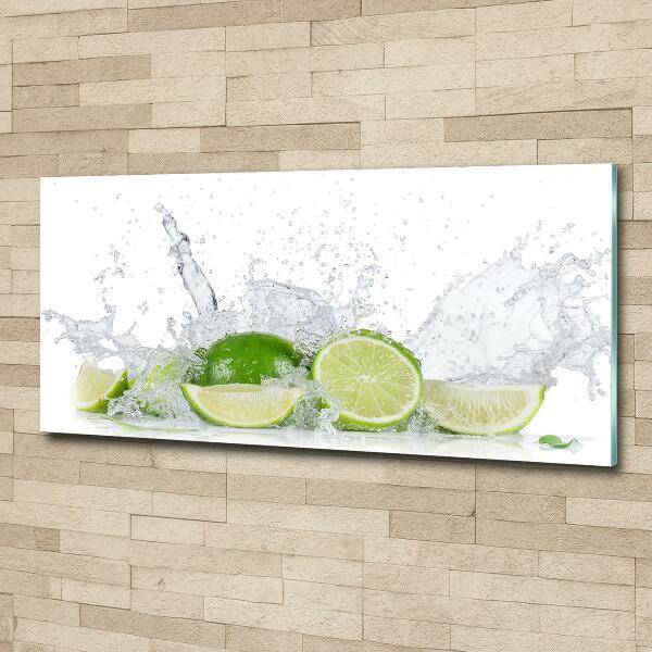 Cuadro de cristal templado moderno horizontal Limas y agua