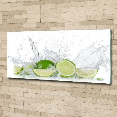 Cuadro de cristal templado moderno horizontal Limas y agua