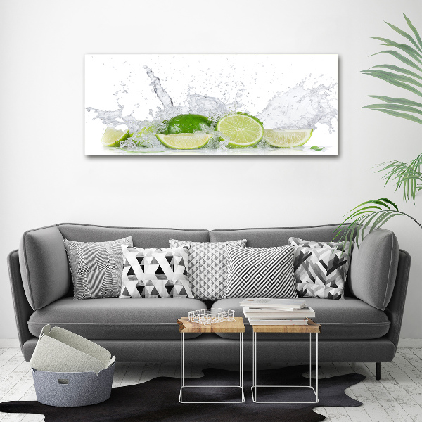 Cuadro de cristal templado moderno horizontal Limas y agua