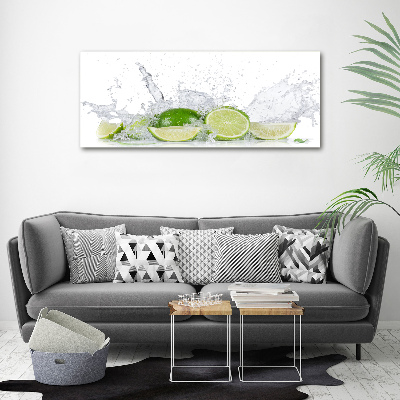 Cuadro de cristal templado moderno horizontal Limas y agua