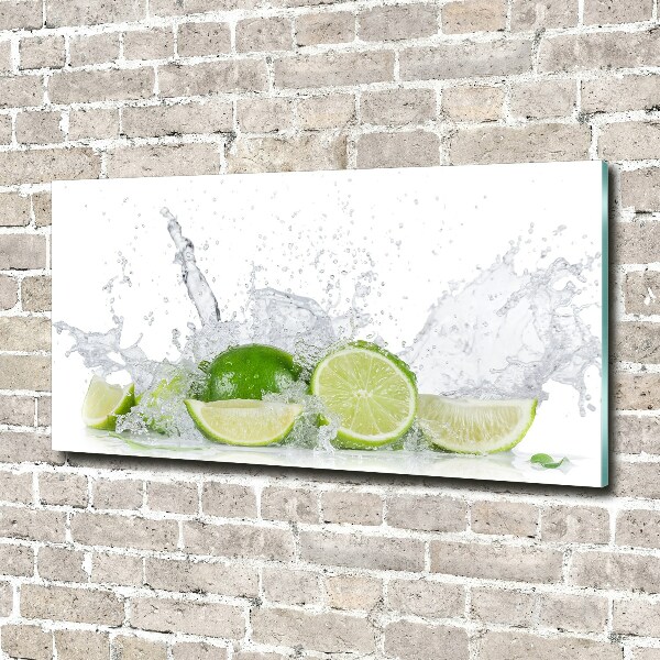 Cuadro de cristal templado moderno horizontal Limas y agua