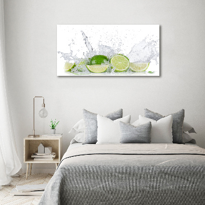 Cuadro de cristal templado moderno horizontal Limas y agua