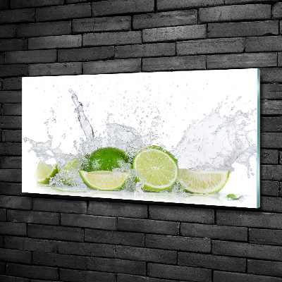 Cuadro de cristal templado moderno horizontal Limas y agua