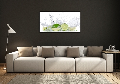 Cuadro de cristal templado moderno horizontal Limas y agua