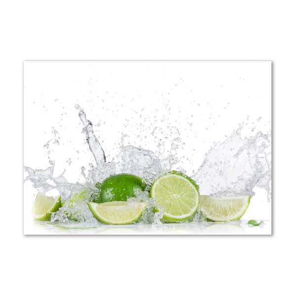 Cuadro de cristal templado moderno horizontal Limas y agua