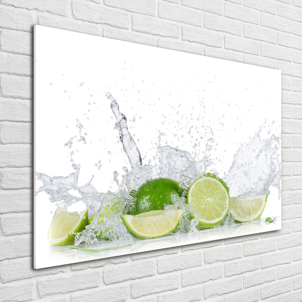 Cuadro de cristal templado moderno horizontal Limas y agua
