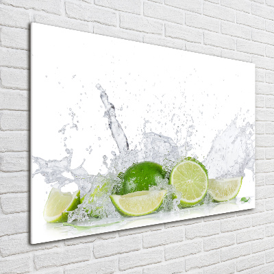 Cuadro de cristal templado moderno horizontal Limas y agua