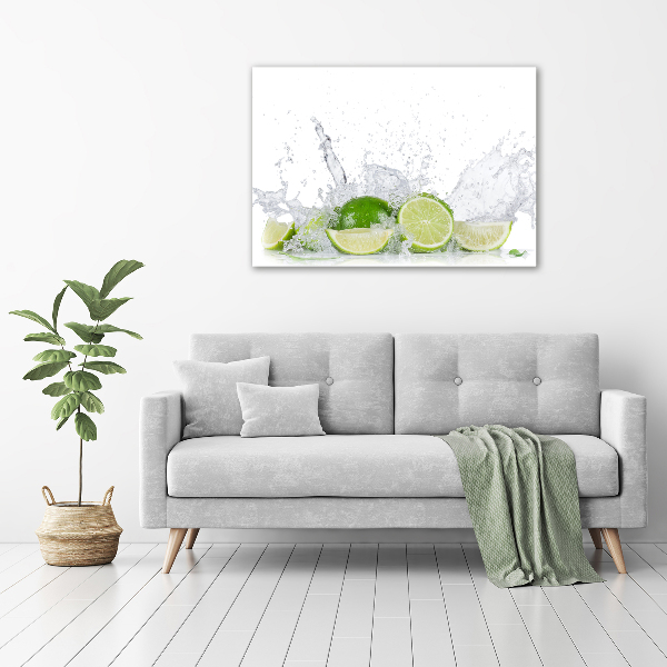 Cuadro de cristal templado moderno horizontal Limas y agua