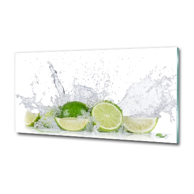 Cuadro de cristal templado moderno horizontal Limas y agua