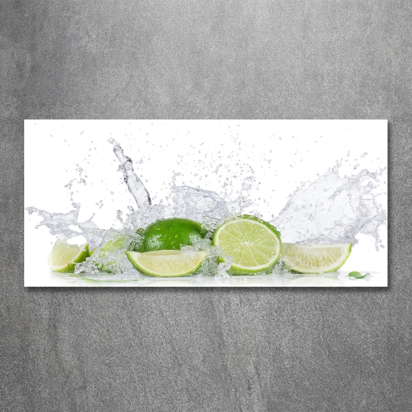 Cuadro de cristal templado moderno horizontal Limas y agua