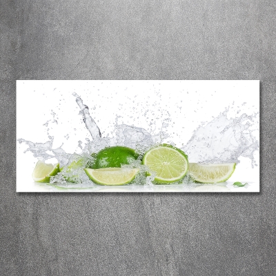 Cuadro de cristal templado moderno horizontal Limas y agua