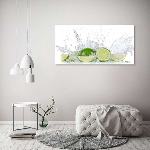 Cuadro de cristal templado moderno horizontal Limas y agua