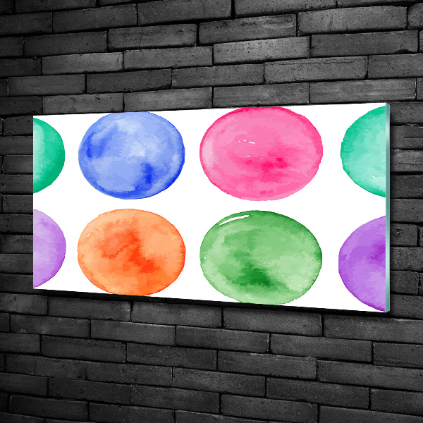 Impresión en cristal con acabado brillante horizontal Círculos de colores