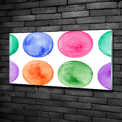 Impresión en cristal con acabado brillante horizontal Círculos de colores