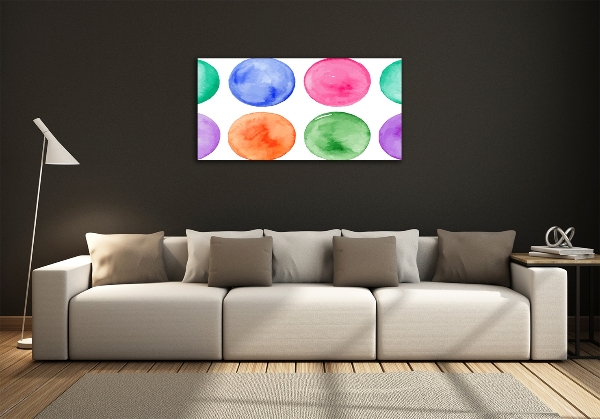 Impresión en cristal con acabado brillante horizontal Círculos de colores