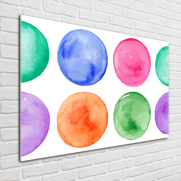 Impresión en cristal con acabado brillante horizontal Círculos de colores