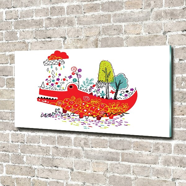 Foto obraz szklany Kolorowy krokodyl