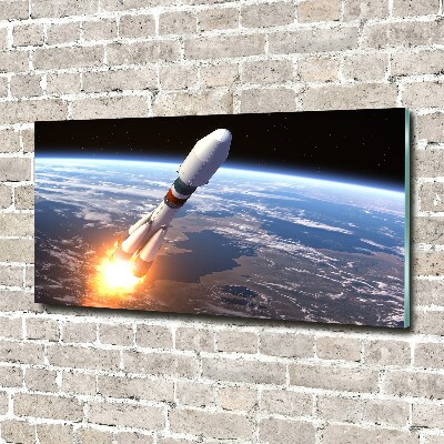 Foto en cristal de alta calidad con impresión uv horizontal Cohete espacial