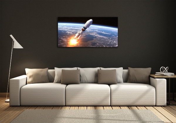 Foto en cristal de alta calidad con impresión uv horizontal Cohete espacial