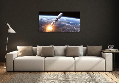 Foto en cristal de alta calidad con impresión uv horizontal Cohete espacial