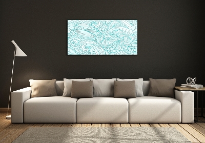 Foto en cristal de alta calidad con impresión uv horizontal Ondas azules