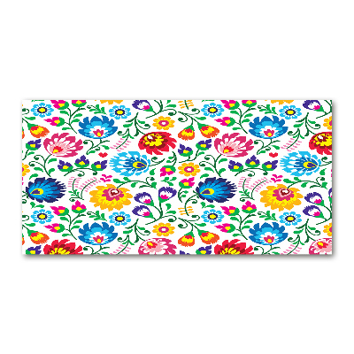 Cuadro decorativo de vidrio para salón horizontal Patrón étnico