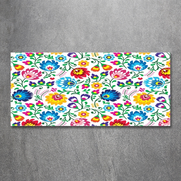 Cuadro decorativo de vidrio para salón horizontal Patrón étnico