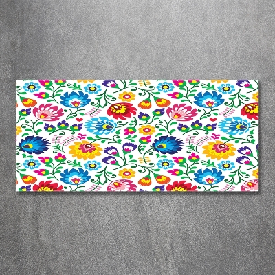 Cuadro decorativo de vidrio para salón horizontal Patrón étnico