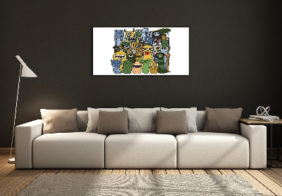 Cuadro de cristal templado moderno horizontal Monstruos locos