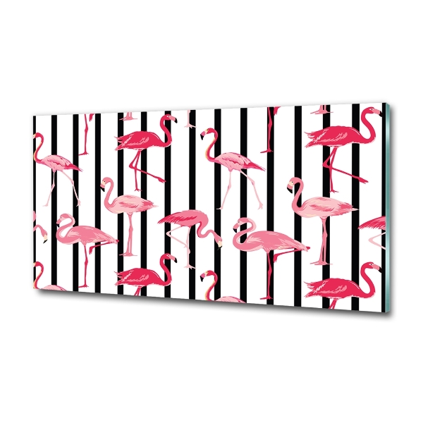 Foto en cristal de alta calidad con impresión uv horizontal flamencos rayados