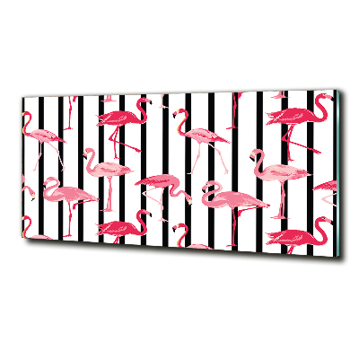 Foto en cristal de alta calidad con impresión uv horizontal flamencos rayados