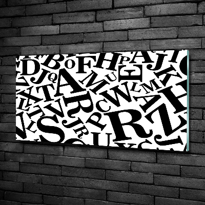 Cuadro de cristal templado moderno horizontal Alfabeto