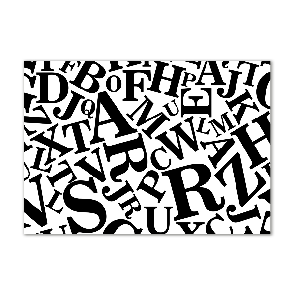 Cuadro de cristal templado moderno horizontal Alfabeto