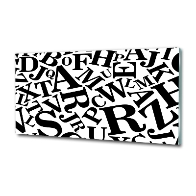 Cuadro de cristal templado moderno horizontal Alfabeto