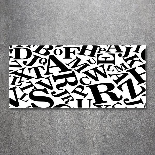 Cuadro de cristal templado moderno horizontal Alfabeto