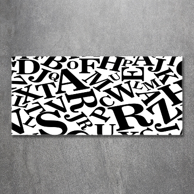 Cuadro de cristal templado moderno horizontal Alfabeto