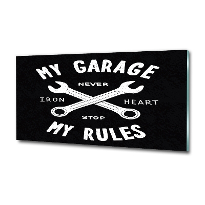 Foto en cristal de alta calidad con impresión uv horizontal Mi garaje