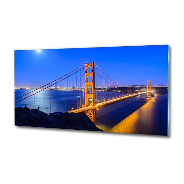 Cuadro decorativo de vidrio para salón horizontal Puente de San Francisco