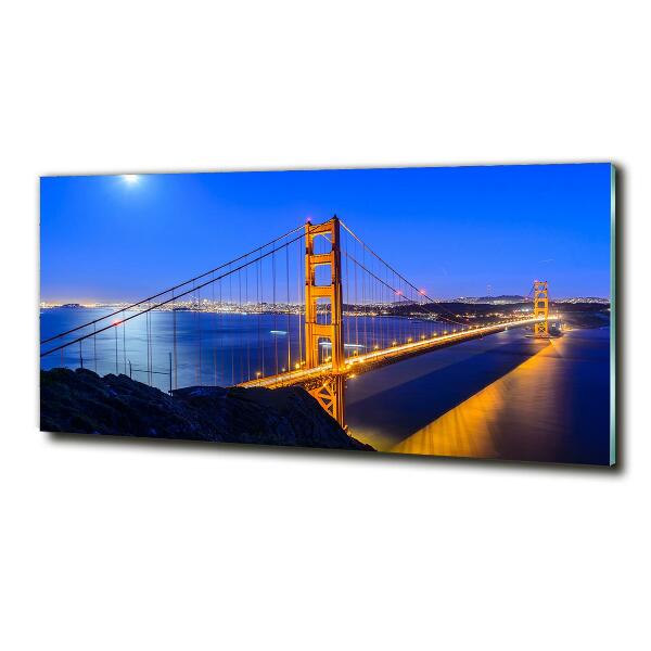 Cuadro decorativo de vidrio para salón horizontal Puente de San Francisco
