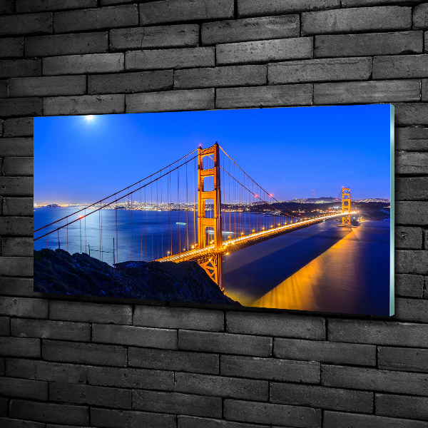 Cuadro decorativo de vidrio para salón horizontal Puente de San Francisco