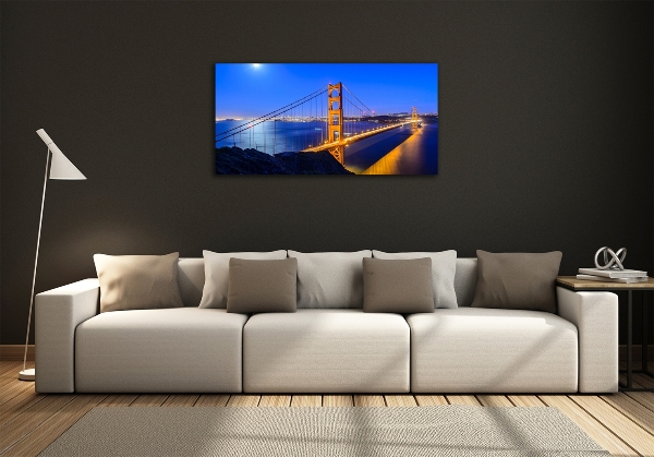 Cuadro decorativo de vidrio para salón horizontal Puente de San Francisco