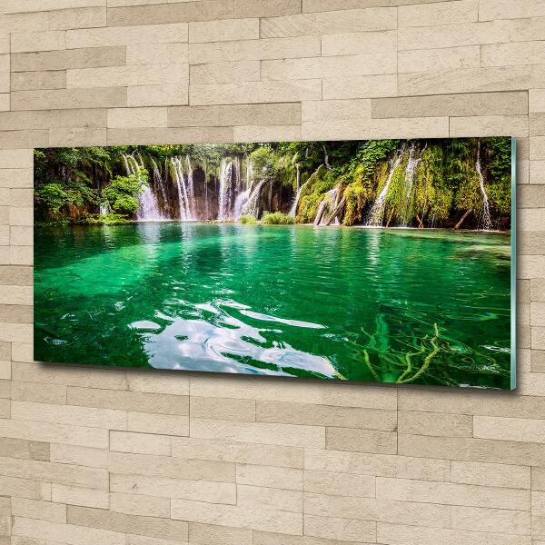 Foto en cristal de alta calidad con impresión uv horizontal Lago de Plitvice