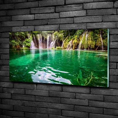 Foto en cristal de alta calidad con impresión uv horizontal Lago de Plitvice