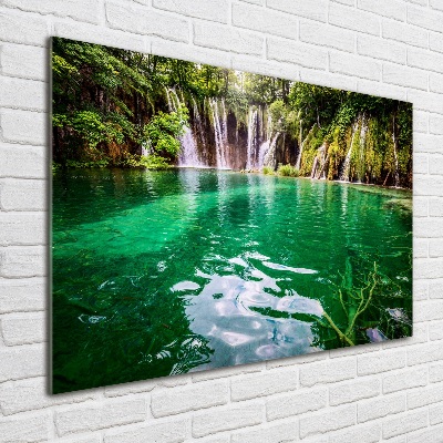 Foto en cristal de alta calidad con impresión uv horizontal Lago de Plitvice