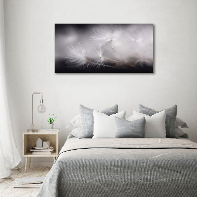 Foto en cristal de alta calidad con impresión uv horizontal semillas de diente de león