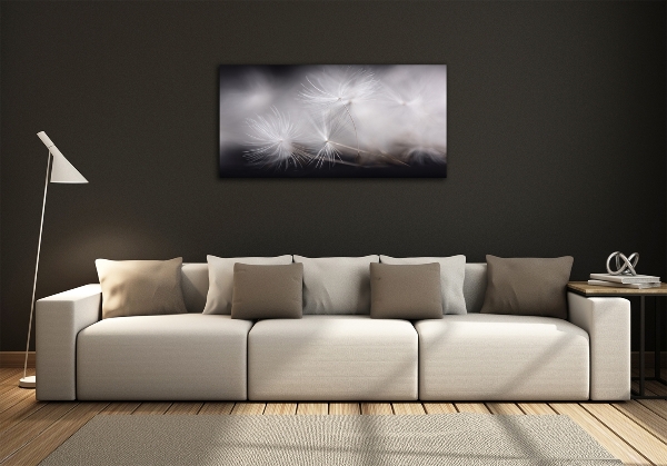 Foto en cristal de alta calidad con impresión uv horizontal semillas de diente de león