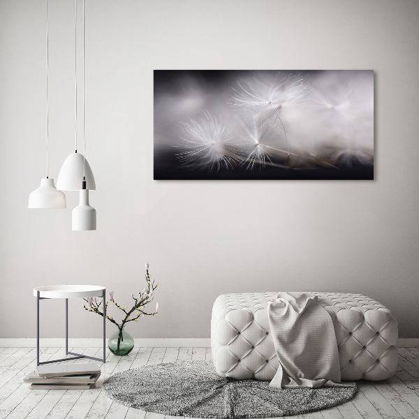 Foto en cristal de alta calidad con impresión uv horizontal semillas de diente de león