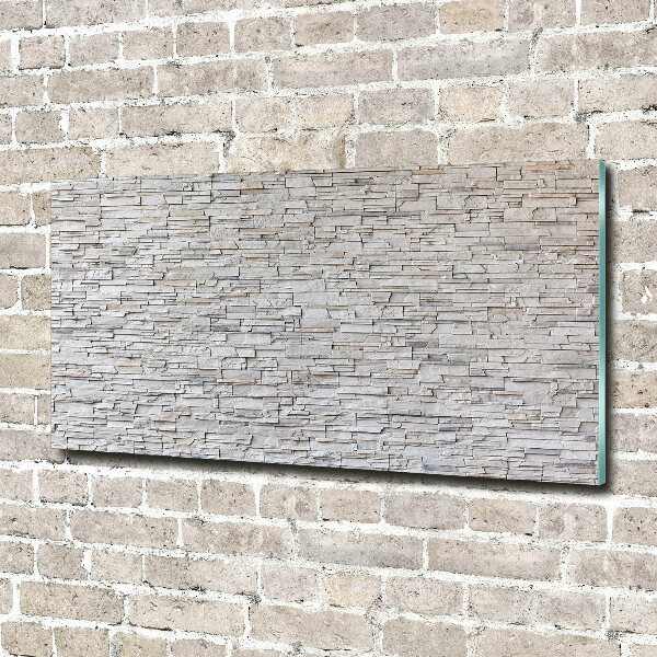 Cuadro decorativo de vidrio para salón horizontal Muro de piedra