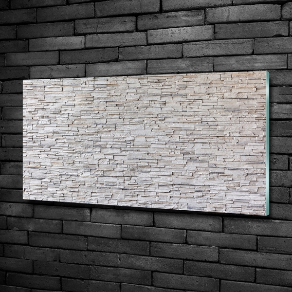Cuadro decorativo de vidrio para salón horizontal Muro de piedra